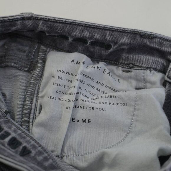 American Eagle Next Level Stretch Gray Denim Jeans 0R 25/29 Factory Distressed - Picture 9 of 9
